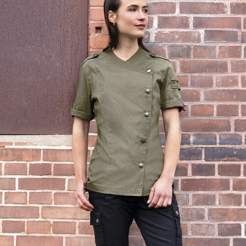 Kurzarm Damenkochjacke Denim-Style ROCK CHEF®-Stage2