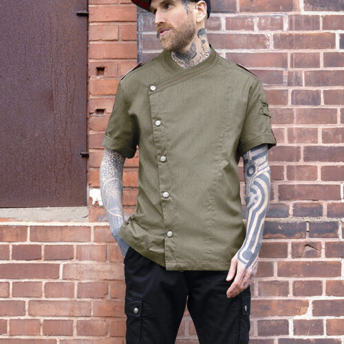 Kurzarm Kochjacke Denim-Style ROCK CHEF®-Stage2