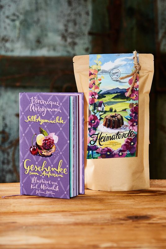Set Buch "Selbstgemachte Geschenke zum Aufessen" und Kuchenmischung „Heimaterde“ 660g
